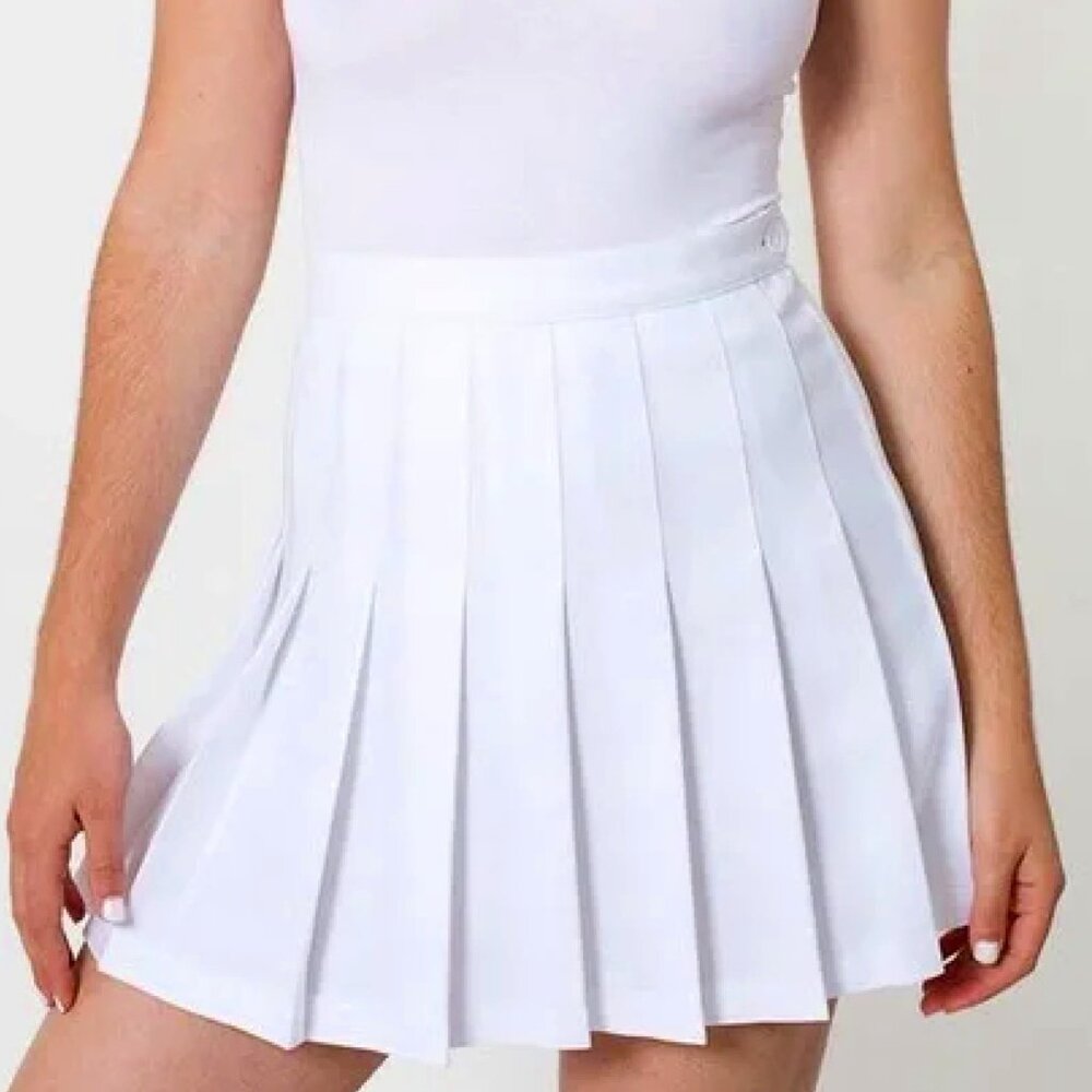 American Apparel White Tennis Skirt